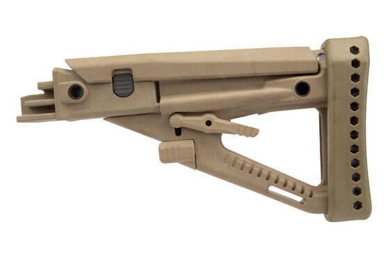 ProMag desert tan polymer OPFOR buttstock is compatible with most Aks on the market and made in the USA.